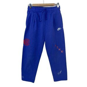 Nike Big Girls Size XL Fleece Sweatpants Purple Embroidered Logo Inseam 23" Pant